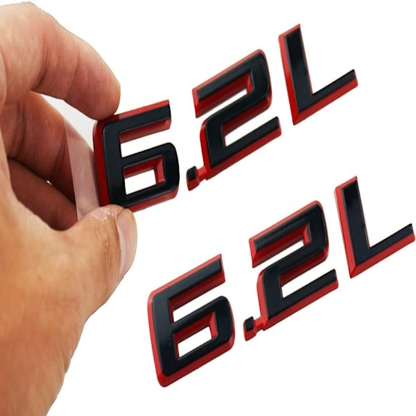 2kpl 6,2L auton tunnukset tarra 3D kirjain Huppu merkki logo metallia