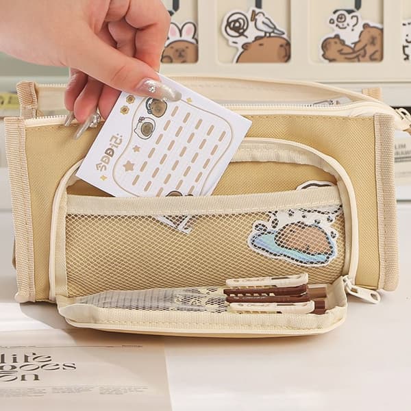 Pencil Case Pen Taske BEIGE beige