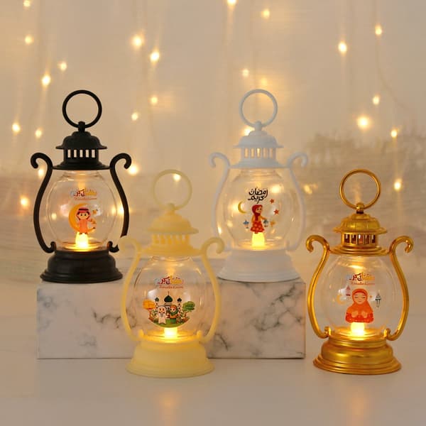 Ramadan Kareem LED Lanterne LED Lys Lanterne SORT black