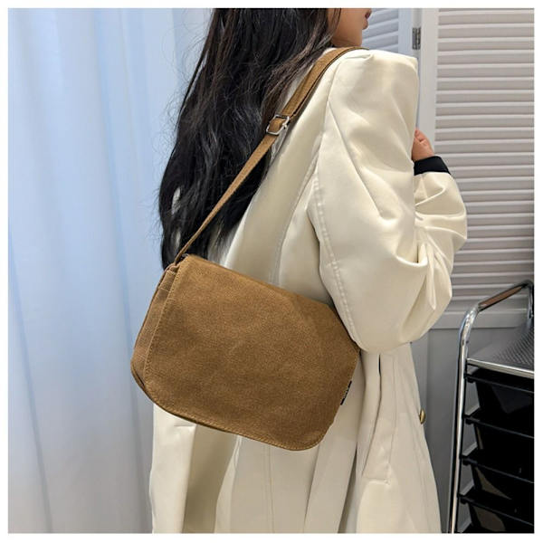Simple Messenger Bag Postman Crossbody Bag MUSTA black