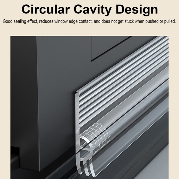 2/4M Liukuikkunan Tiivistysnauha Vedonpoistaja LÄPINÄVÄ Transparent 4M
