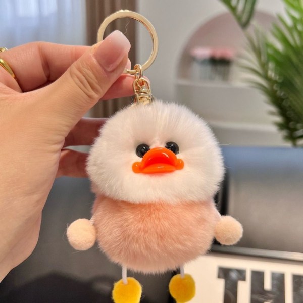 Pehmo Duckling-avaimenperä avainriipus VAALEANAINEN light pink