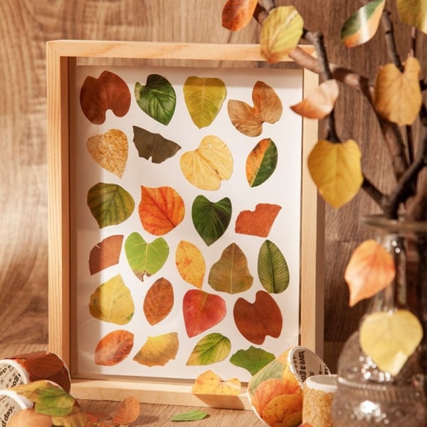 50 STK/Roll Leaves Washi Tape Fallen Leaves Stickers 08 08 08