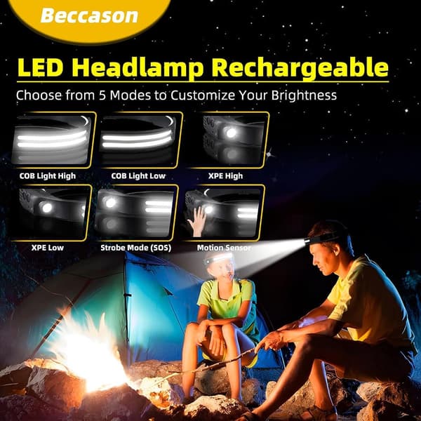 LED Sensor Pannlampa Camping Sökljus 4 4 4