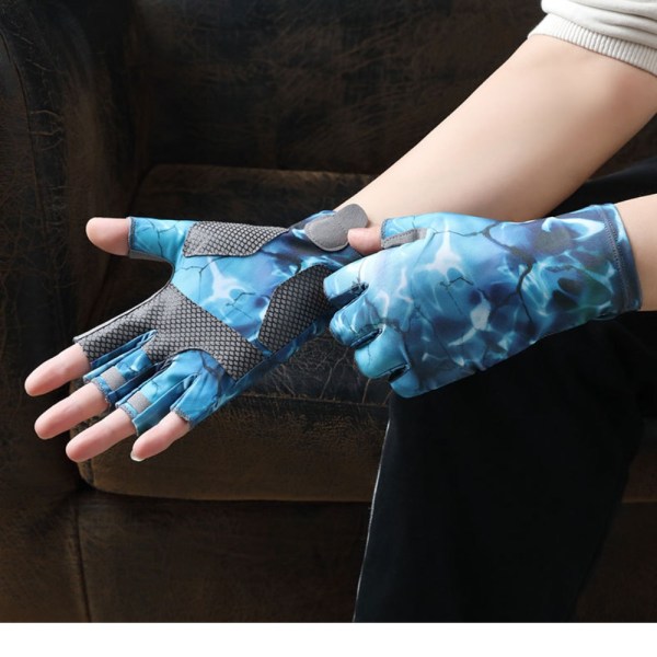 Ice Silk Gloves Kalastushanskat VAALEENSININEN M Light Blue M