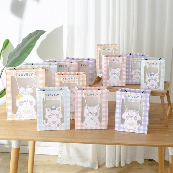 Presentpåse för fönster Handhållen väska ROSA 14,5X10X19,5CM pink 14.5x10x19.5cm-14.5x10x19.5cm