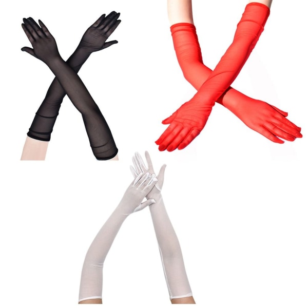 Transparenta handskar Långa handskar & vantar C VIT C VIT C white