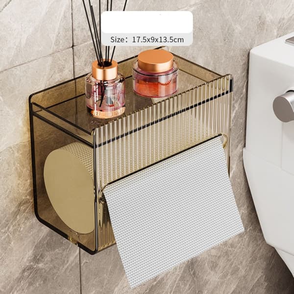 Toiletpapirboks med trykfunktion til papirruller, ORANGE orange