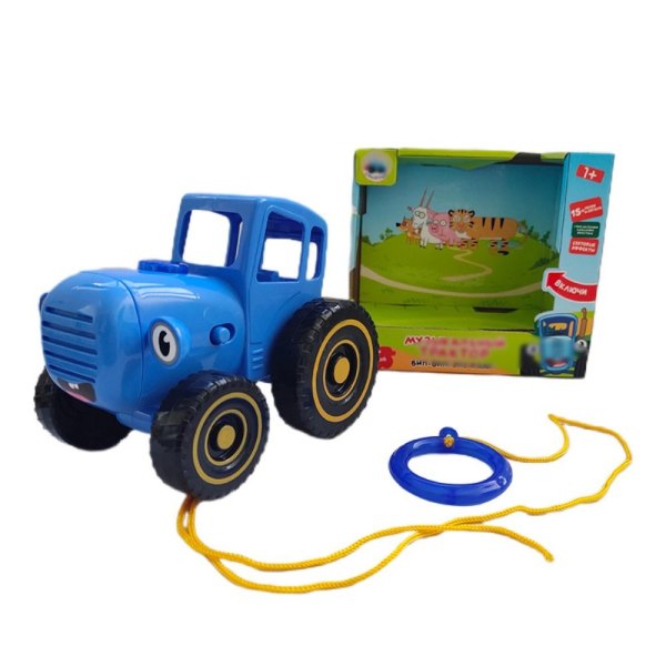 Pieni autonviljelijä sininen traktorin vetolangallinen automallilelu