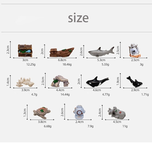 Havbundslandskabsudsmykning Undervands minifigurer 2 2 2