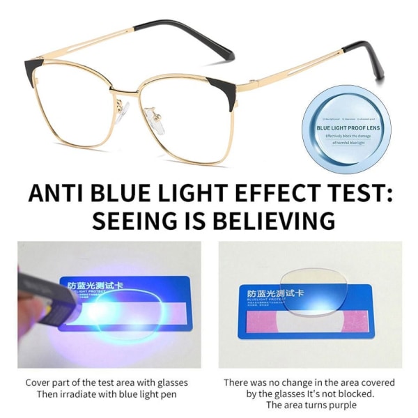 Anti-blått ljus glasögon fyrkantiga glasögon SVART GULDSTIL 1 Black goldStyle 1