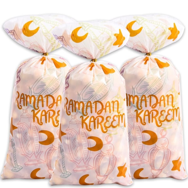 50 stk Ramadan Kareem gaveposer Eid Mubarak Candy Cookie Bag