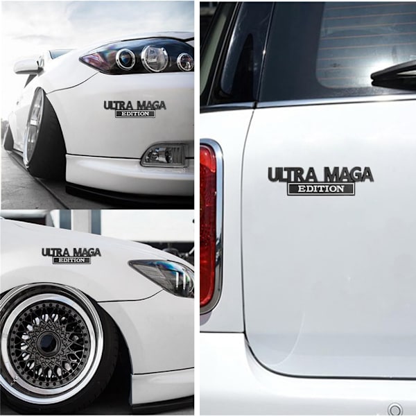 2 st Ultra MAGA Edition-emblem 3D-bokstavsdekal i metall i metall