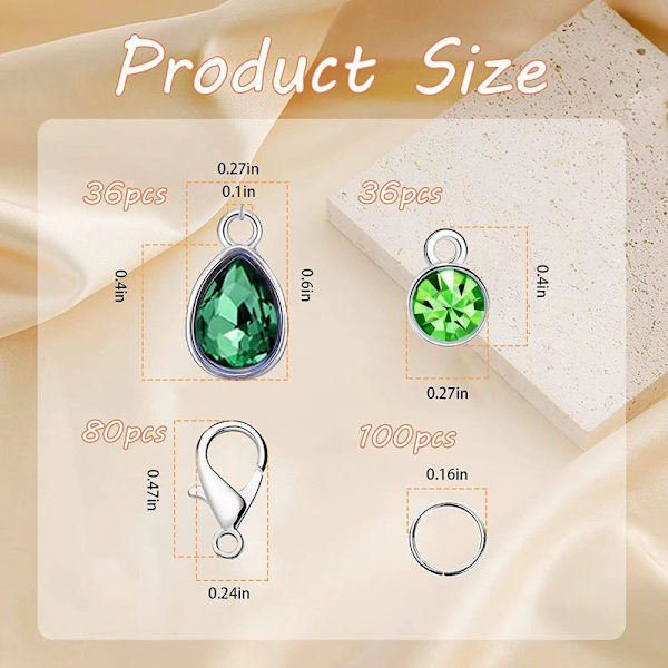 Crystal Birthstone Charms hummeri solmittava hyppysormukset