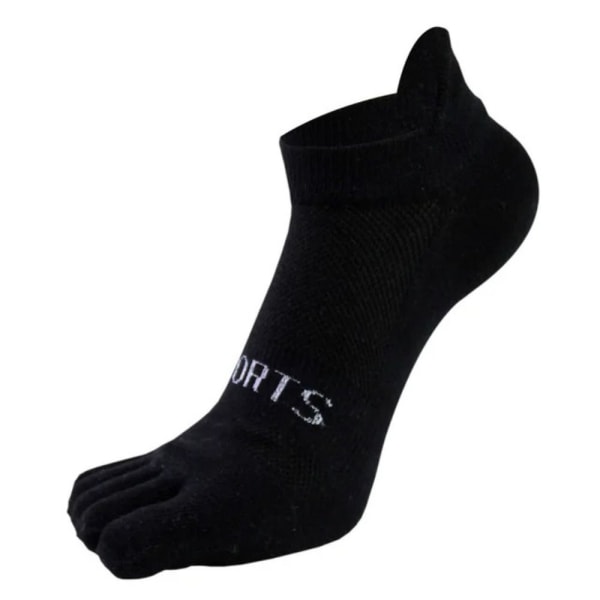 Puuvillaiset Five Finger Socks Miesten sukat MUSTA black