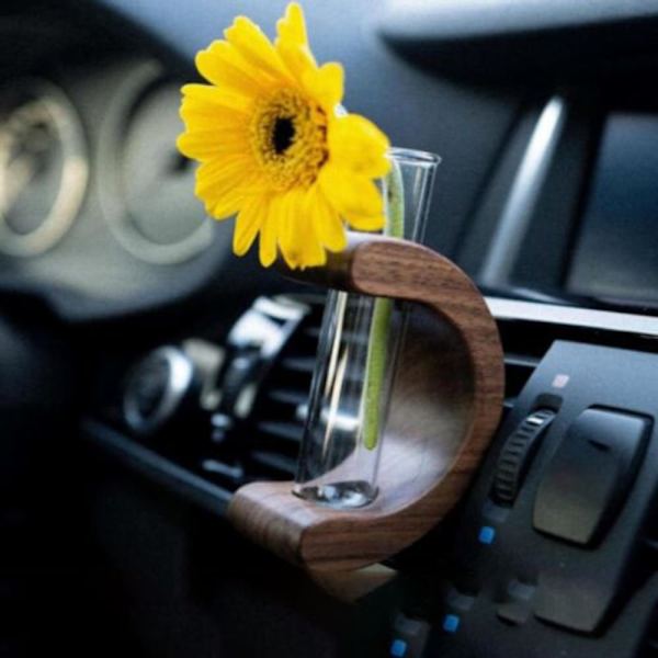 Reagensglas Vase i massivt træ Mini Bonsai Vase 2 2 2