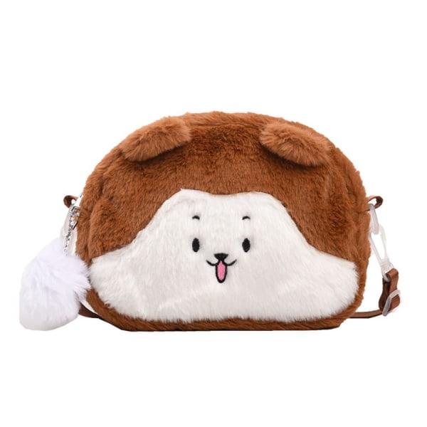 Ryggsäck Plysch Doll Axelväska BRUN CIRKULÄR CIRKULÄR Brown Circular-Circular