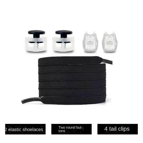 No Tie Snørebånd Child Spring Lock Snørebånd SORT black
