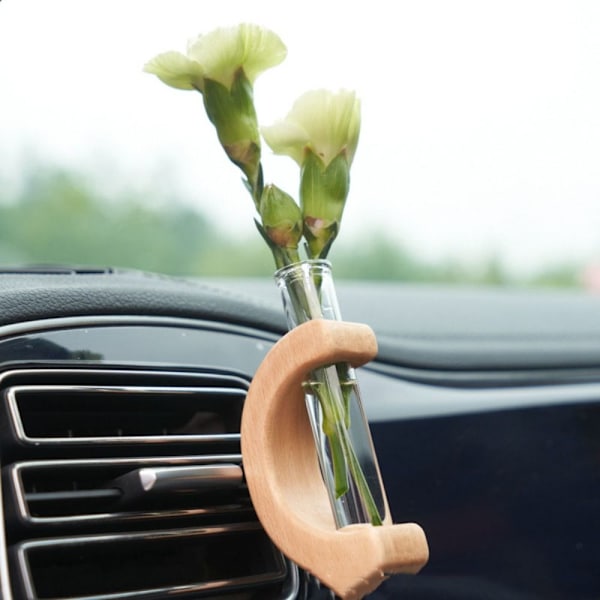 Reagensglas Vase i massivt træ Mini Bonsai Vase 2 2 2