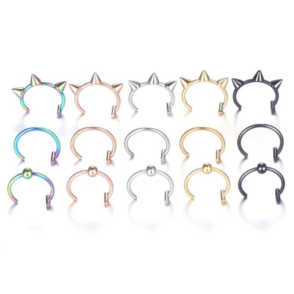 1 STK Fake Nese Ring Hoop Septum Rings 01#-GULL 01#-Gold