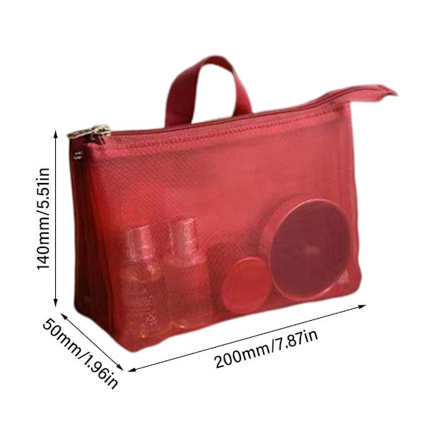 Mesh Håndtaske Kosmetiktaske VINRØD wine red