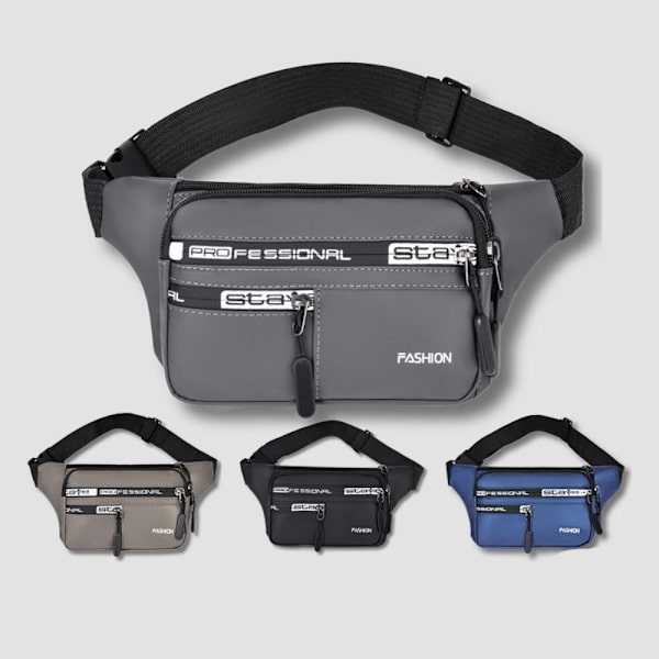 Outdoor Fanny Pack Sports Vedenpitävä Laukku HARMAA grey