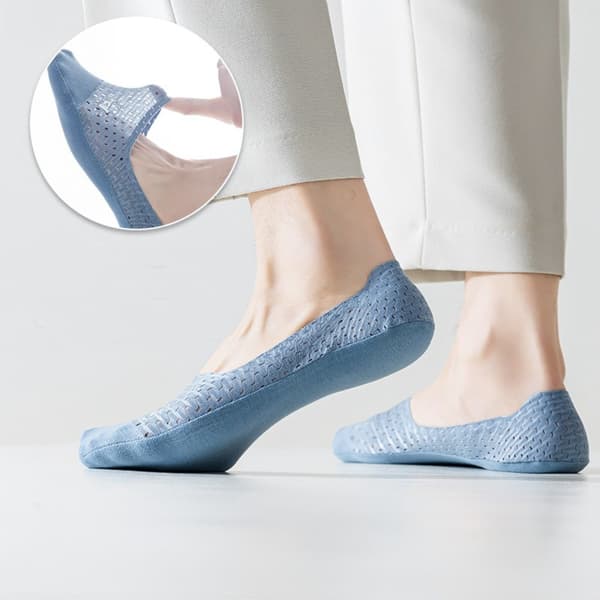 1 par herrskor Båtsockor Is Silke Socka BLÅ blue