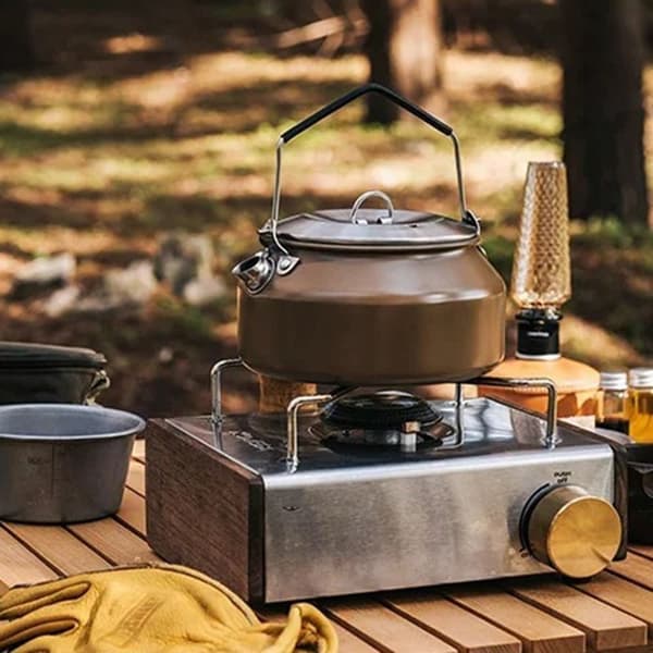Camping-keitin, keittolevykeitin, hopeanvärinen Silver