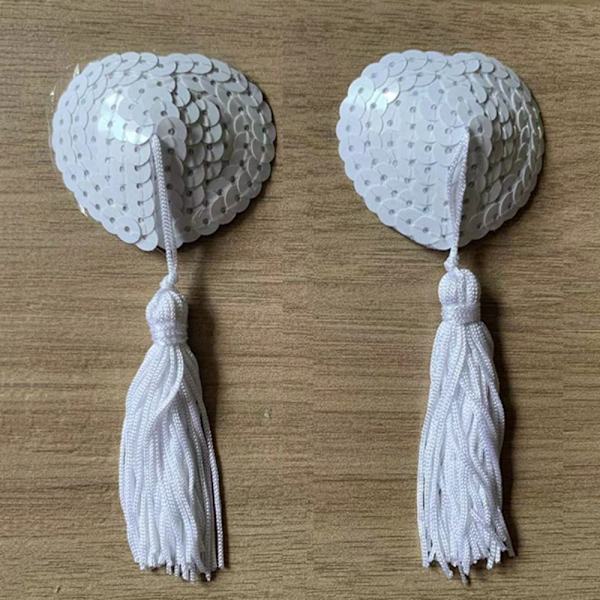 1 par hjärtformade behå bröstvårtskydd SILVER&SVART silver&black