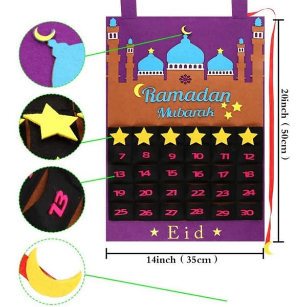 Nedräkningskalendrar Nedräkning till Eid-skylt Eid Mubarak BLÅ 2