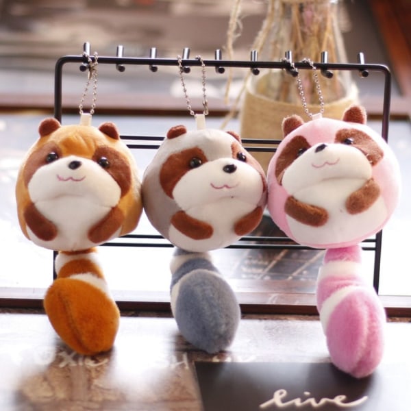 Raccoon Keychain Nyckelring ROSA Pink