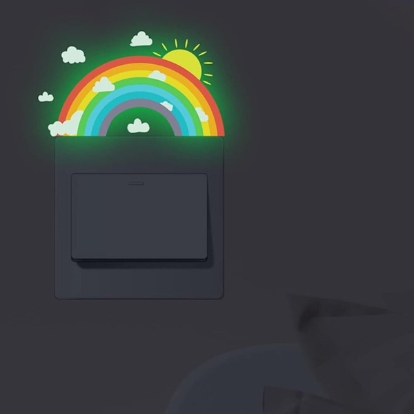 Rainbow Veggdekor Glow in The Dark Stickers 4 STK 4 STK 4PCS