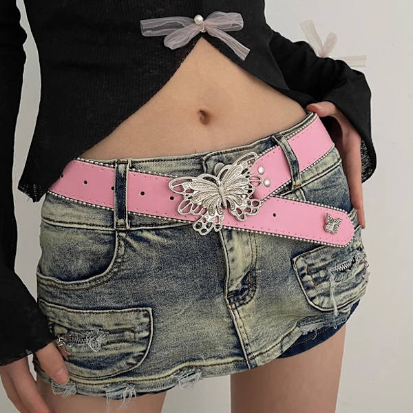 Hip Hop Punk Bælte Retro Mode Bælte HVID White