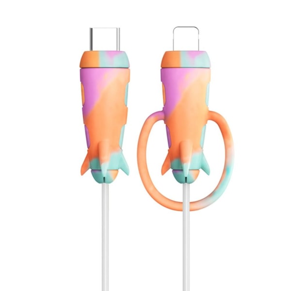 Kabelbeskytter Oplader Kabelbeskyttelsesdæksel Orange&Purple&Green L/C to C-L/C to C