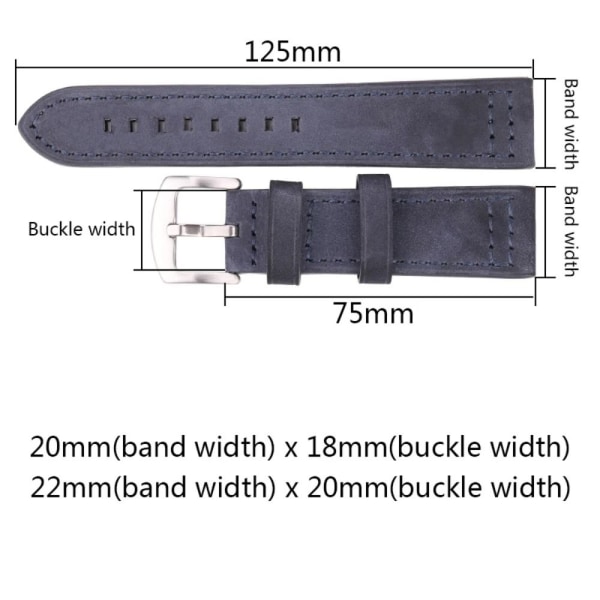 Klockarmband Dam Herr Watch BLÅT 20MM Blue 20mm