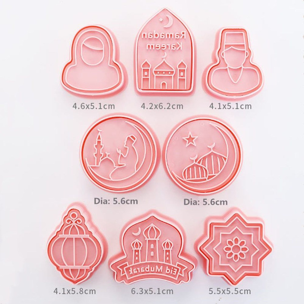 8-pack Kakformar Eid Mubarak 3D Kakdegsutstickare