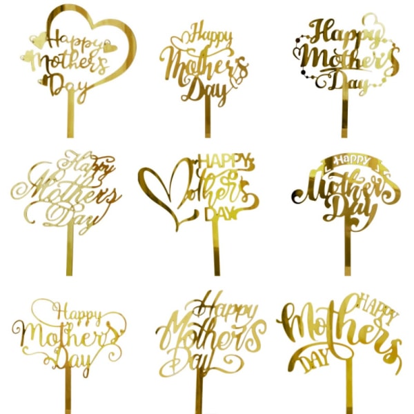 5 stk/sæt Happy Mothers Day Cake Toppers Mothers Day Party 6