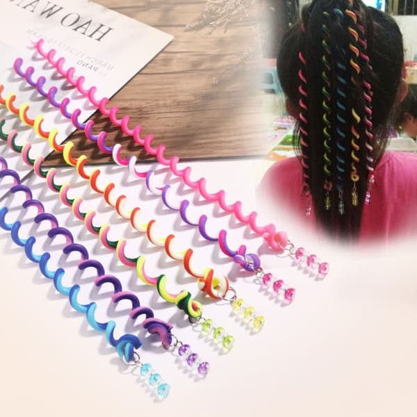 6 st/set Hårflätor Spiralflätat Hårrep BLÅ Blue
