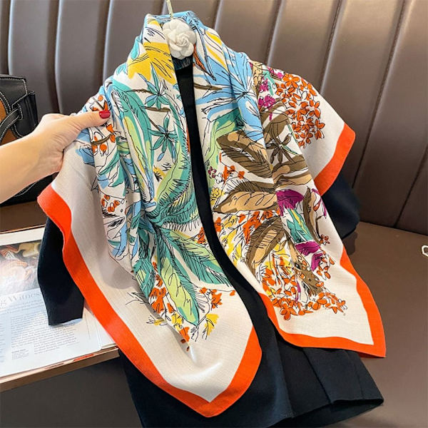 Strandsjal 90x90cm Sidenscarf 4 4 4