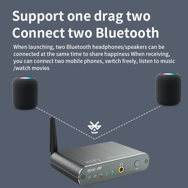 Bluetooth 5.3 Mottaker Sender Trådløs Lydadapter