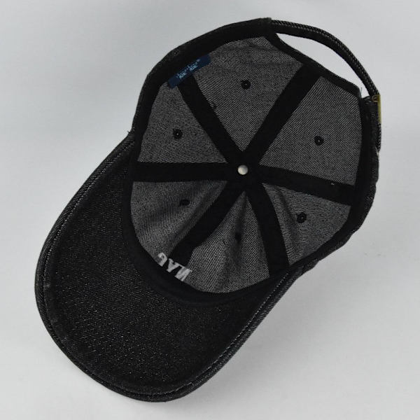 NYC Broderi Baseball Caps Distressed Faded Hats SORT black