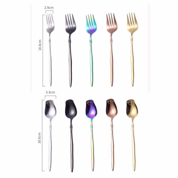 Kaffeskje Fruktgaffel ROSEGULL SKEJE Rose Gold Spoon-Spoon