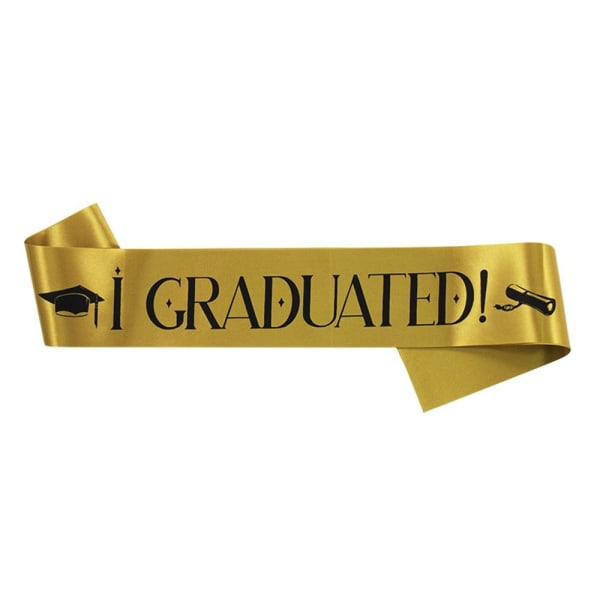 JEG UDDANNET Sash Graduate Skulderrem GULD I UDDANNET I gold I GRADUATED-I GRADUATED