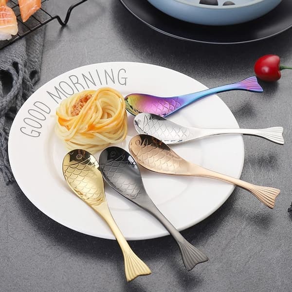 Guldpläterad Dessertsked Mångfärgad L Multicolor L