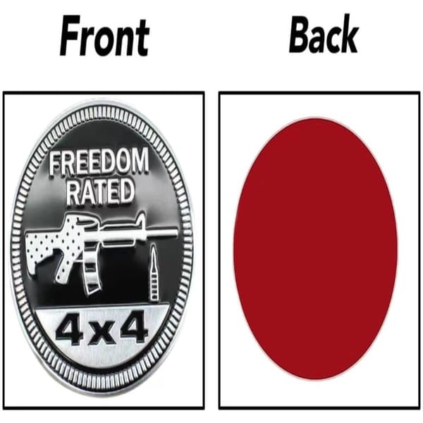 2 st 3D-metallemblem 4 X 4 Metallbilmärke Freedom