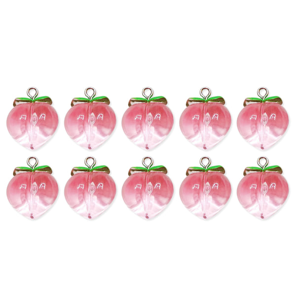 10 stk Peach Flat Resin Charms Pendant Peach Charms Frugt 4