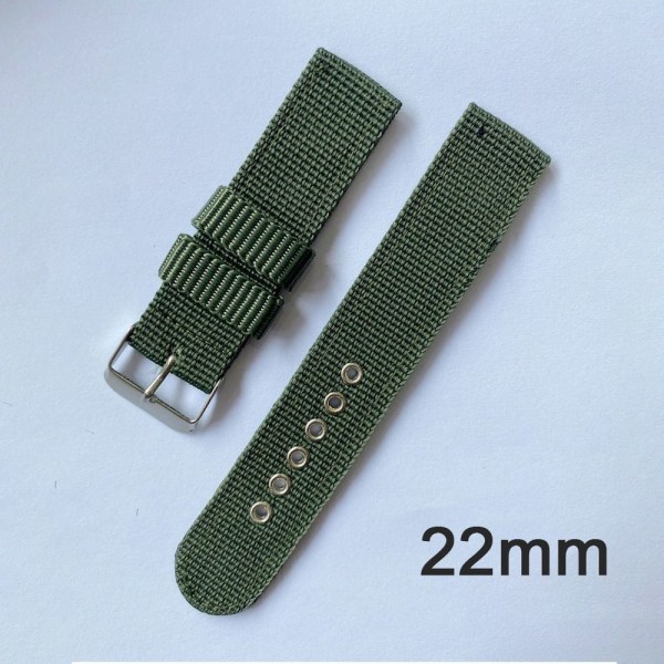 Nylon lerretsrem Klokke Armbånd ARMY GREEN 22MM army green 22mm