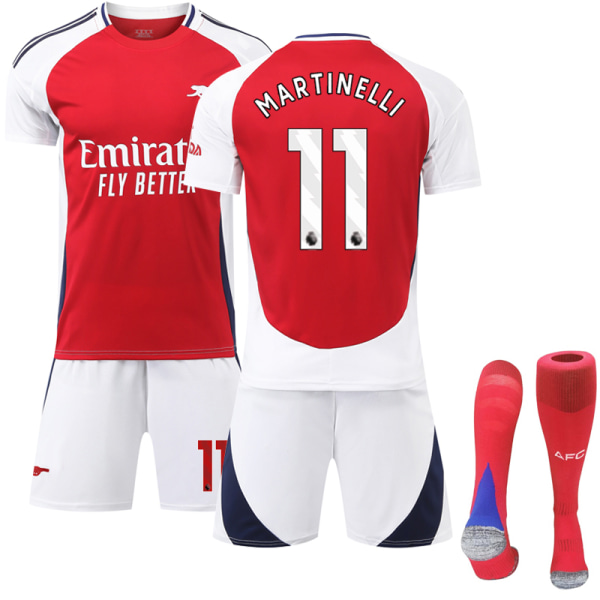 2024-2025 Arsenal hjemmefotballsett for barn med sokker nr. 11 Martinelli 20