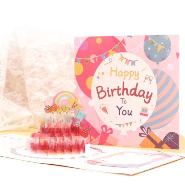 Syntymäpäiväkortti Käsintehty onnittelukortti PINKKI TYYLI 1 STYLE 1 pink style 1-style 1