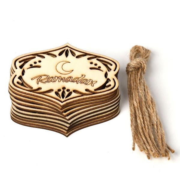 20 stk Ramadan Eid Mubarak Trepynt Dekorasjoner D-20PCS D-20PCS